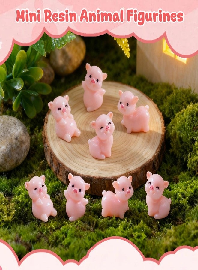 Furjane 100 Cute Miniature Pink Pig Figurines Mini Resin Pig Tiny Fairy Garden Accessories for Home Decor DIY Crafts - Image 3